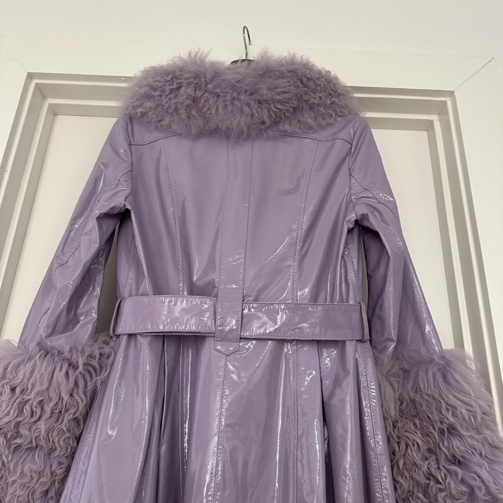Saks Potts Lavender Shearling Foxy Coat - Picture 5 of 8